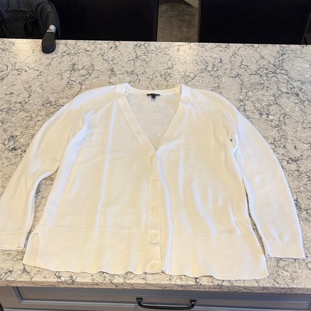 Talbots Cream Button-Up Cardigan